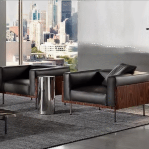 Fauteuil lounge au design architectural affirmé