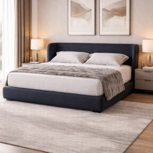 Lit Moderne Capitonné avec Tête de Lit Rembourrée